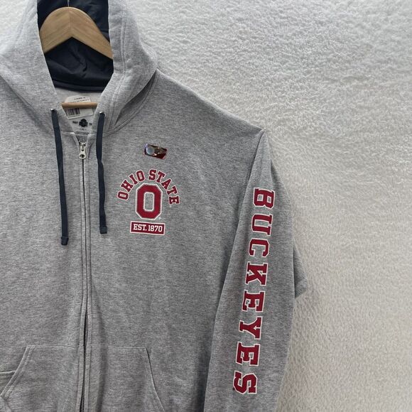 Ohio State Buckeyes NCAA Football Foundation Hoodie Sweatshirt Men's XL Gray Red - Picture 2 of 11